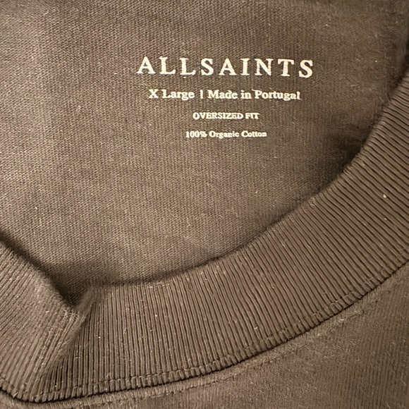 AllSaints Blue Pounce Short Sleeve Crew Cotton T-Shirt - Picture 8 of 8